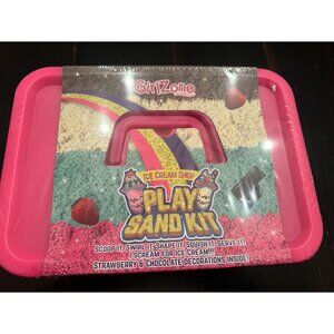 GirlZone Ice Cream Shop Play Sand for Kids, Kids Sand Kit with 6pcs Sand Ice Cre
